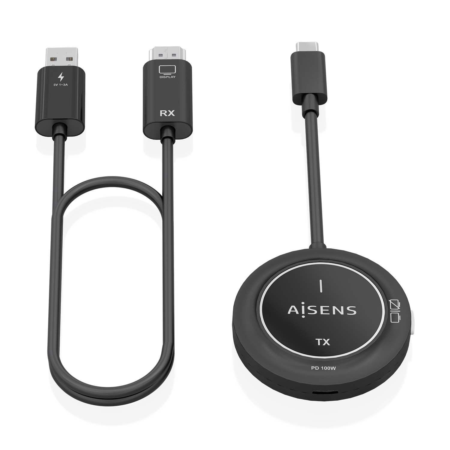 Transmissor e Recetor AV AISENS ASWL-H2KC30M004-BK (1920 x 1080 pixels - 5 W - USB - Preto) — miniatura 3