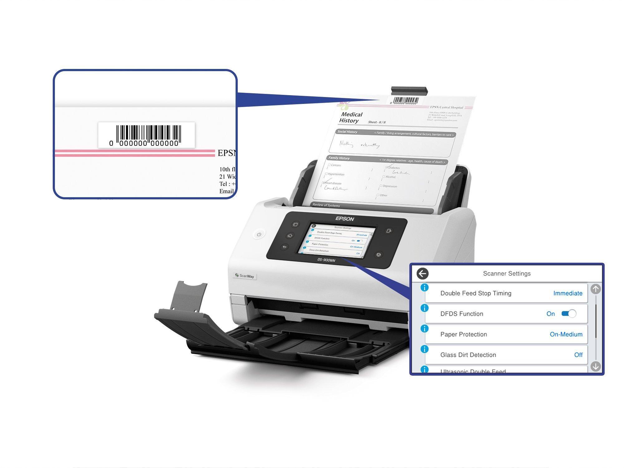 Scanner de Documentos EPSON WorkForce DS-900WN (3.2 Gen 1 - Branco) — miniatura 6
