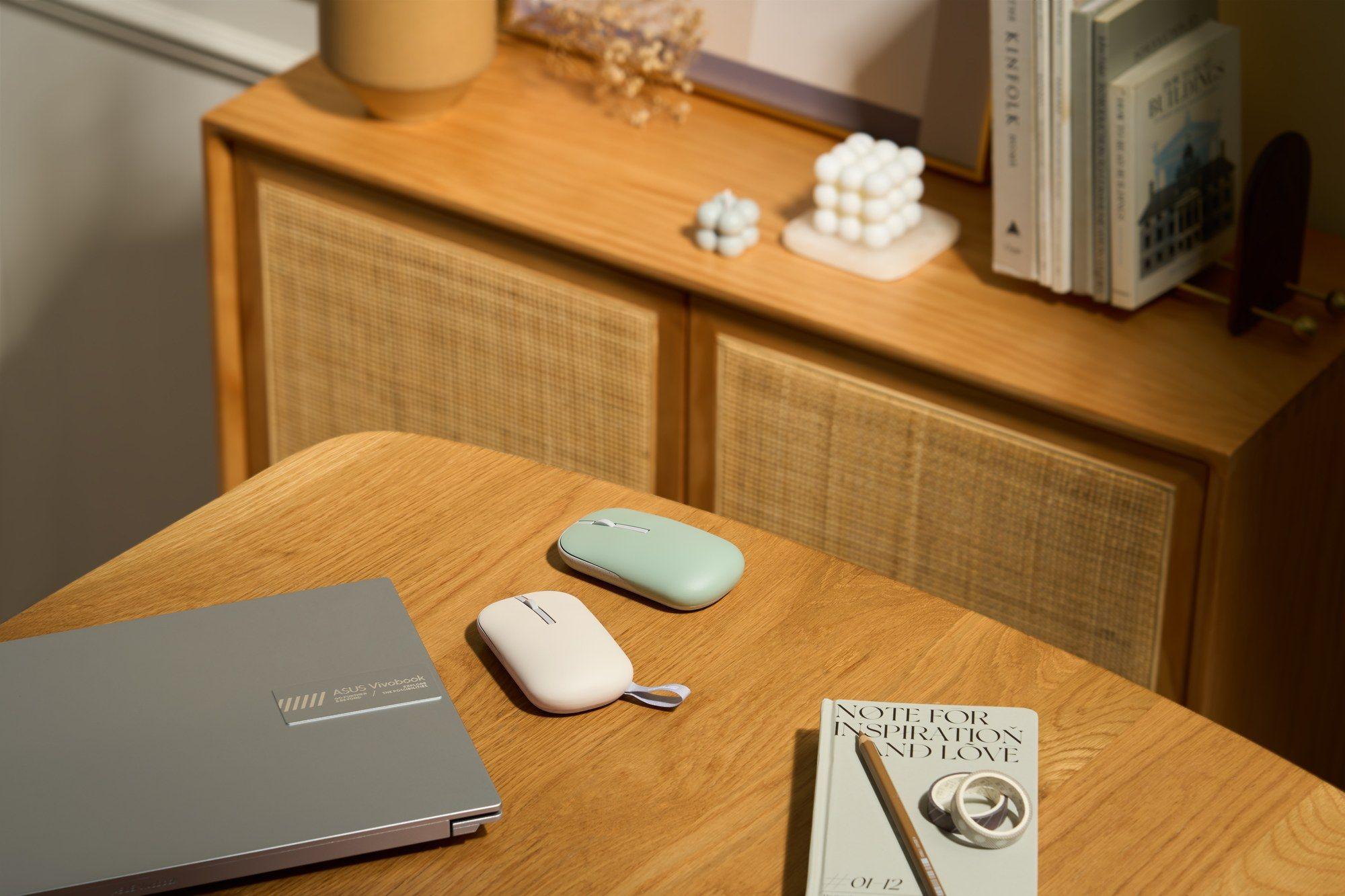 Rato ASUS Marshmallow MD100 (Ambidestro - 1600 DPI - Ótico - Bege/Verde) — miniatura 12
