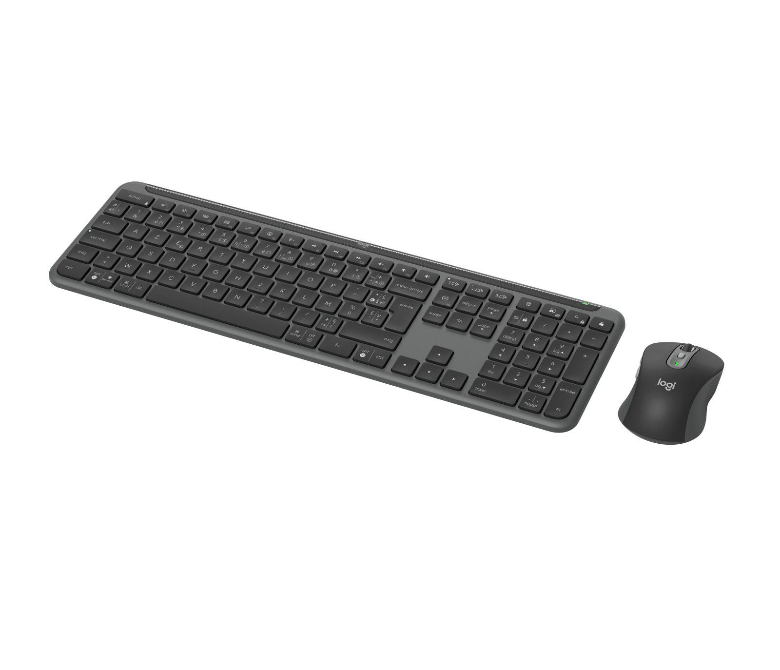 Conjunto de Teclado e Rato LOGITECH Signature Slim Combo MK950 (Francês - Teclas tesoura - Tamanho completo - Grafite)