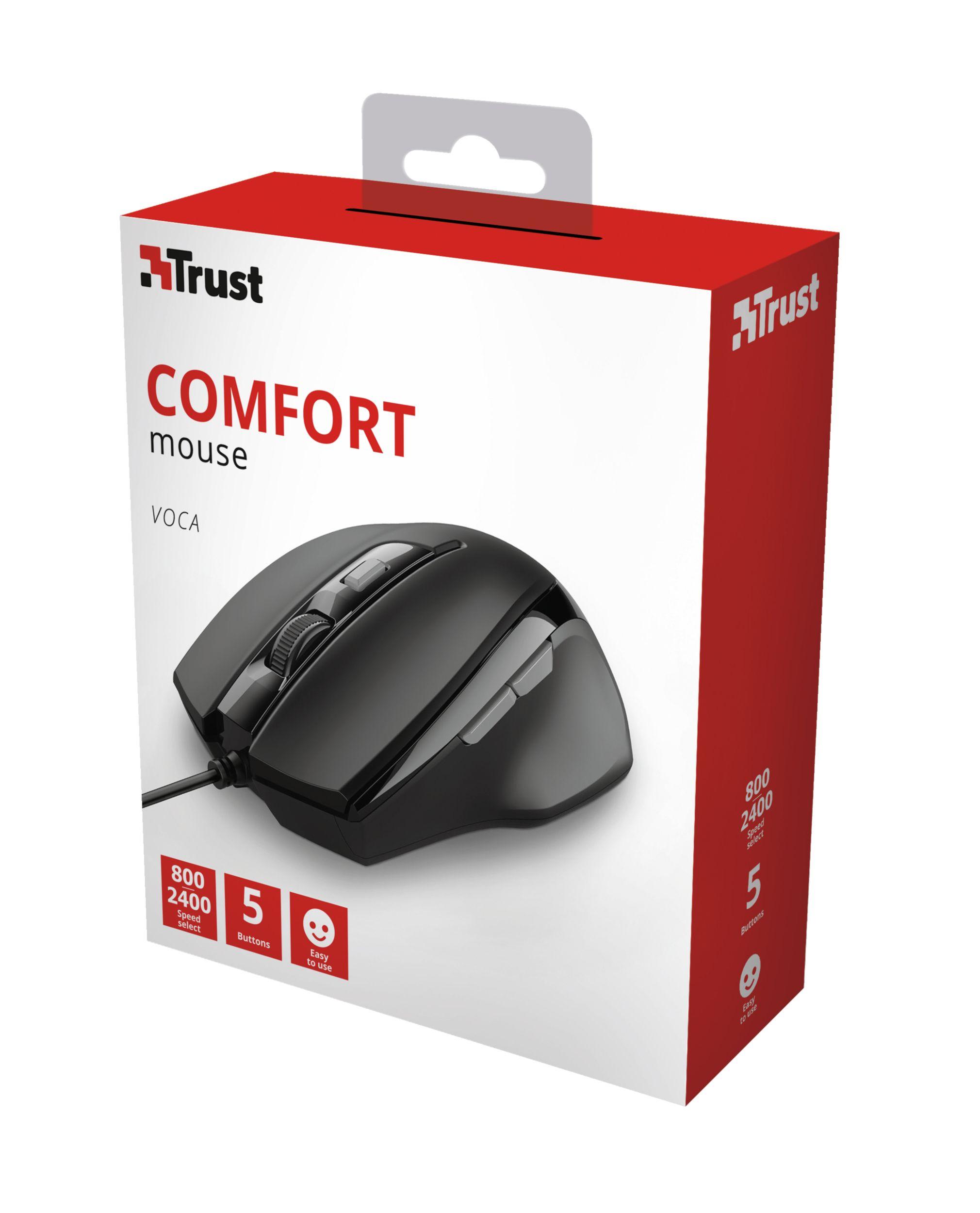 Rato TRUST Voca Comfort (Mão direita - 2400 DPI - Ótico - Preto), miniatura 5