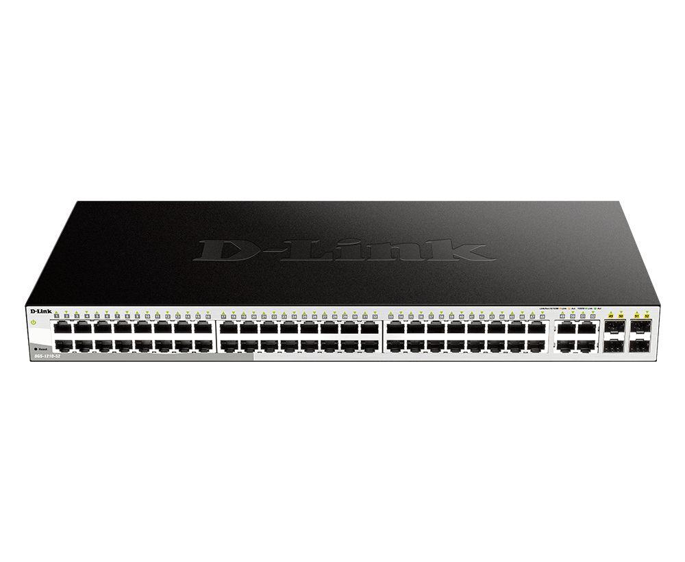 Switch Gerido D-LINK DGS-1210-52/E (Gigabit Ethernet - 12 MB - 104 Gbit/s - Preto)