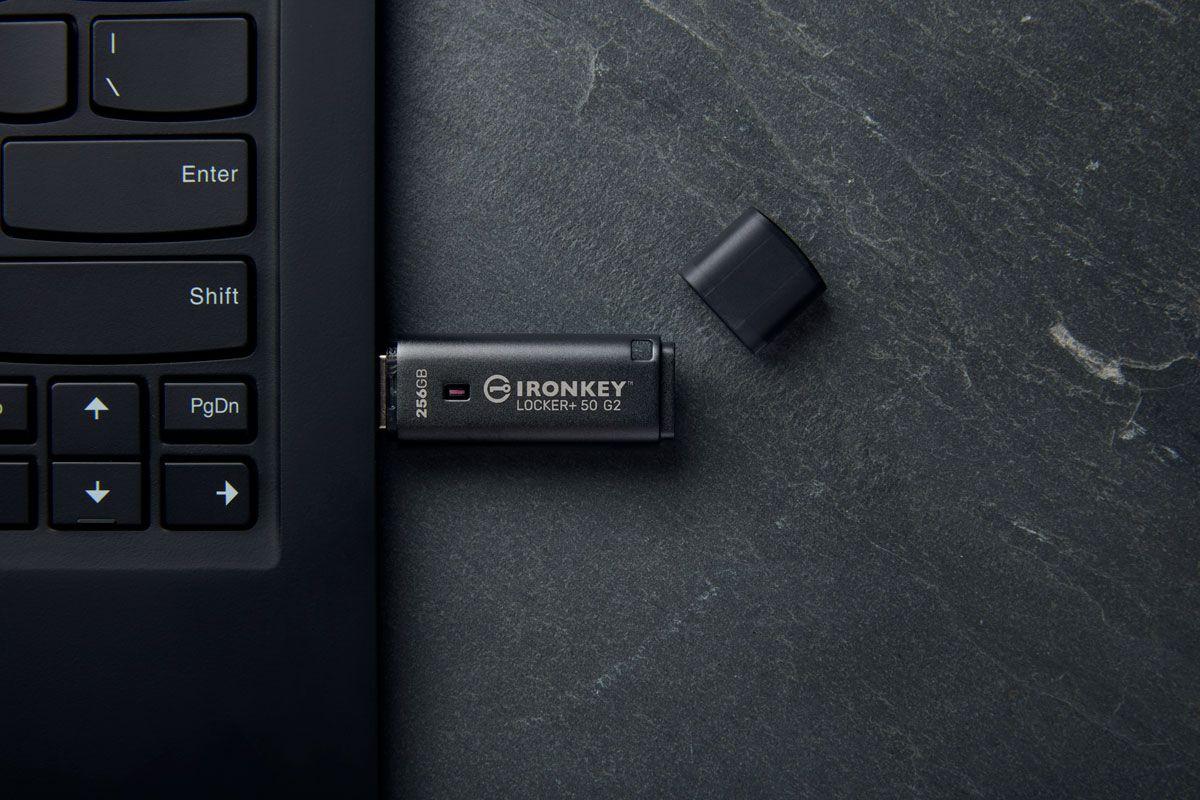Pen USB KINGSTON IronKey Locker+ 50 G2 (Com tampa - USB Type-A - 3.2 Gen 1 - Preto), miniatura 7