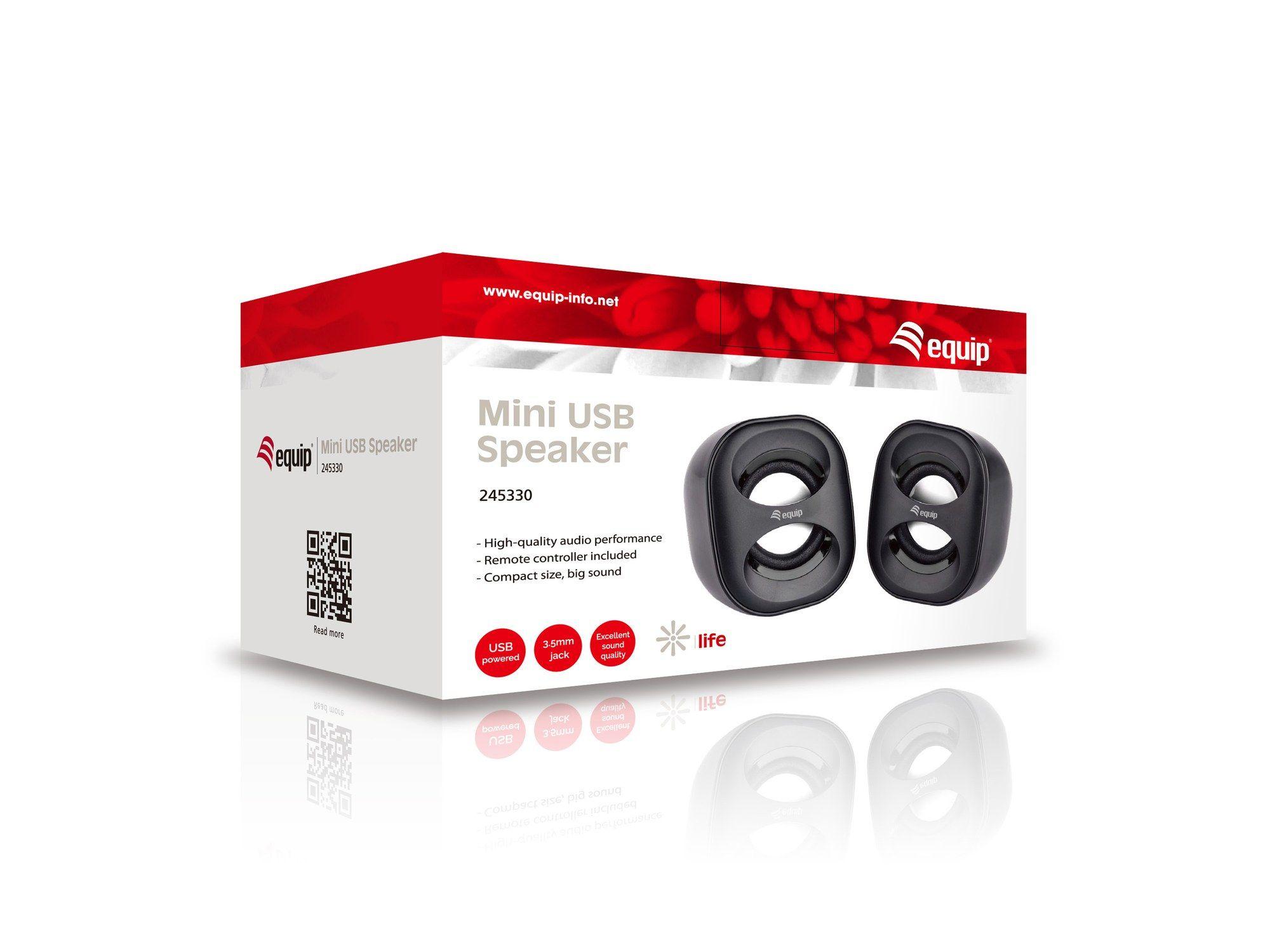 Colunas EQUIP Life USB Mini (Com fios - 6 W - 2.0 canais - Preto), miniatura 6