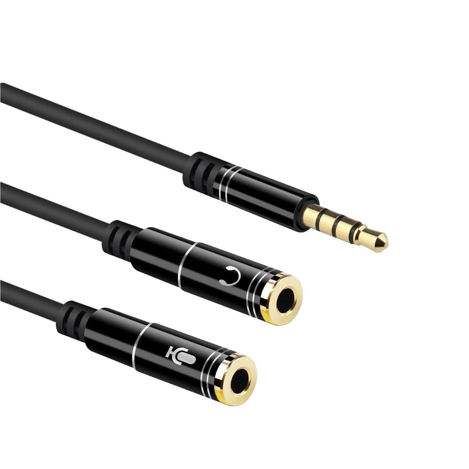 Cabo Adaptador de Áudio EWENT EC1641 (0,3 m - 2 x 3.5mm - 3.5 mm - Preto) — miniatura 3