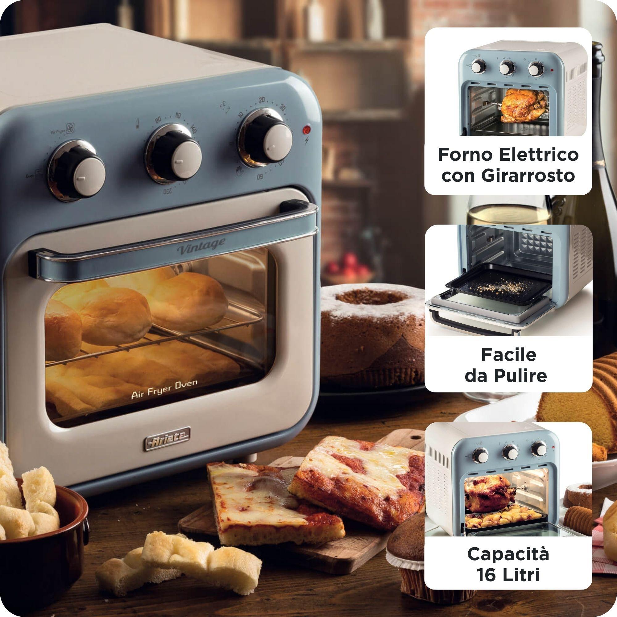 Fritadeira a Ar Independente ARIETE Vintage 4632/05 (1400 W - 230 °C - 80 °C - Azul Claro), miniatura 4