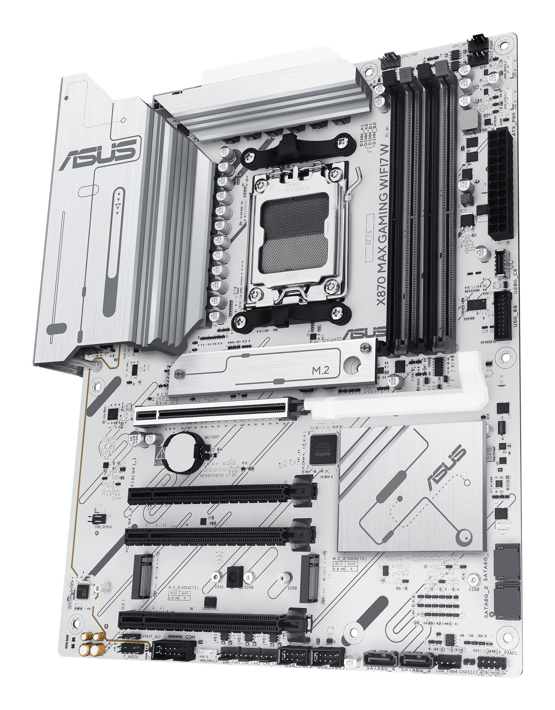 Motherboard ASUS X870 MAX GAMING WIFI7 W (AM5 - ATX - Duplo canal - Branco), miniatura 5