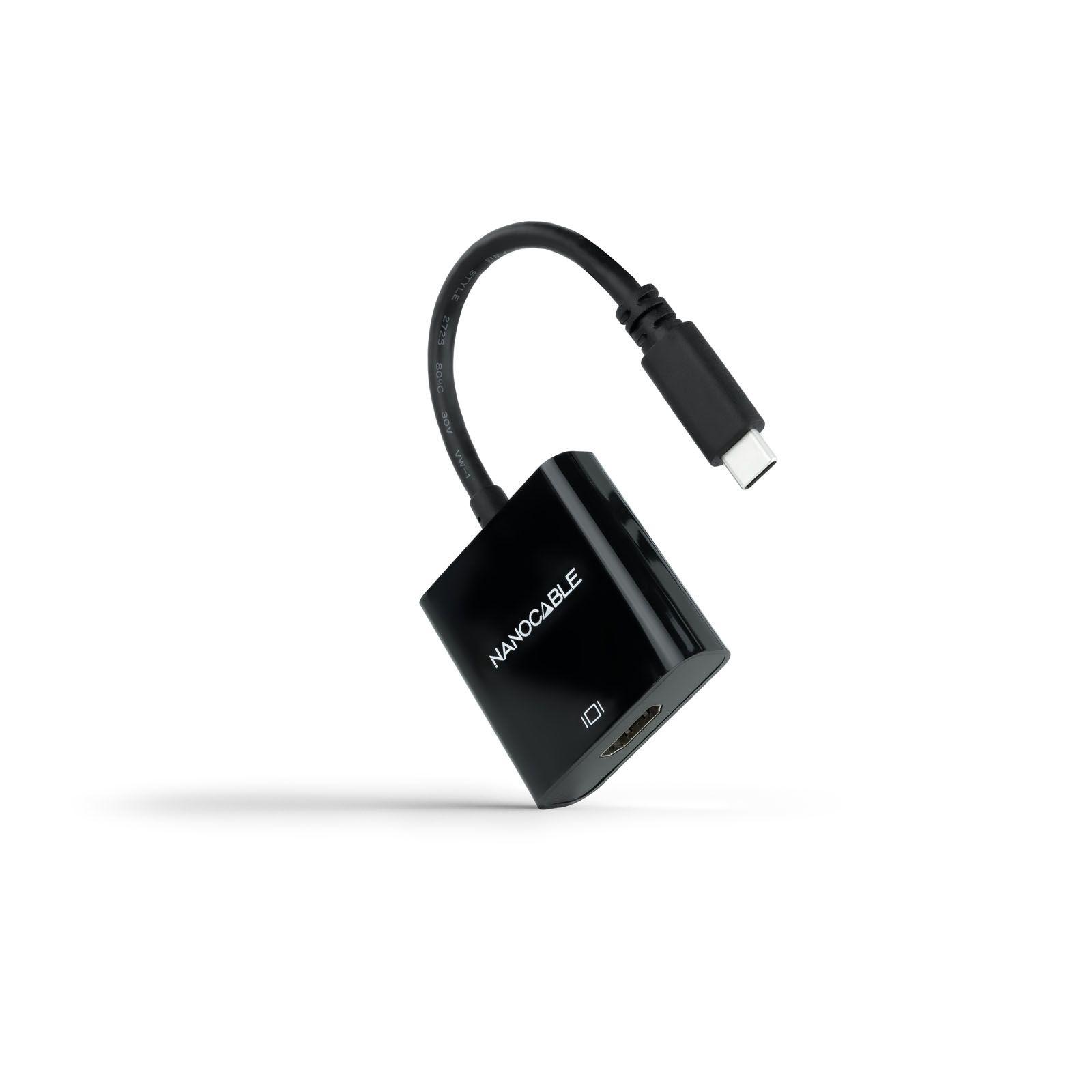 Conversor USB-C para HDMI NANOCABLE 10.16.4102-BK (15 cm - USB Type-C - Preto)