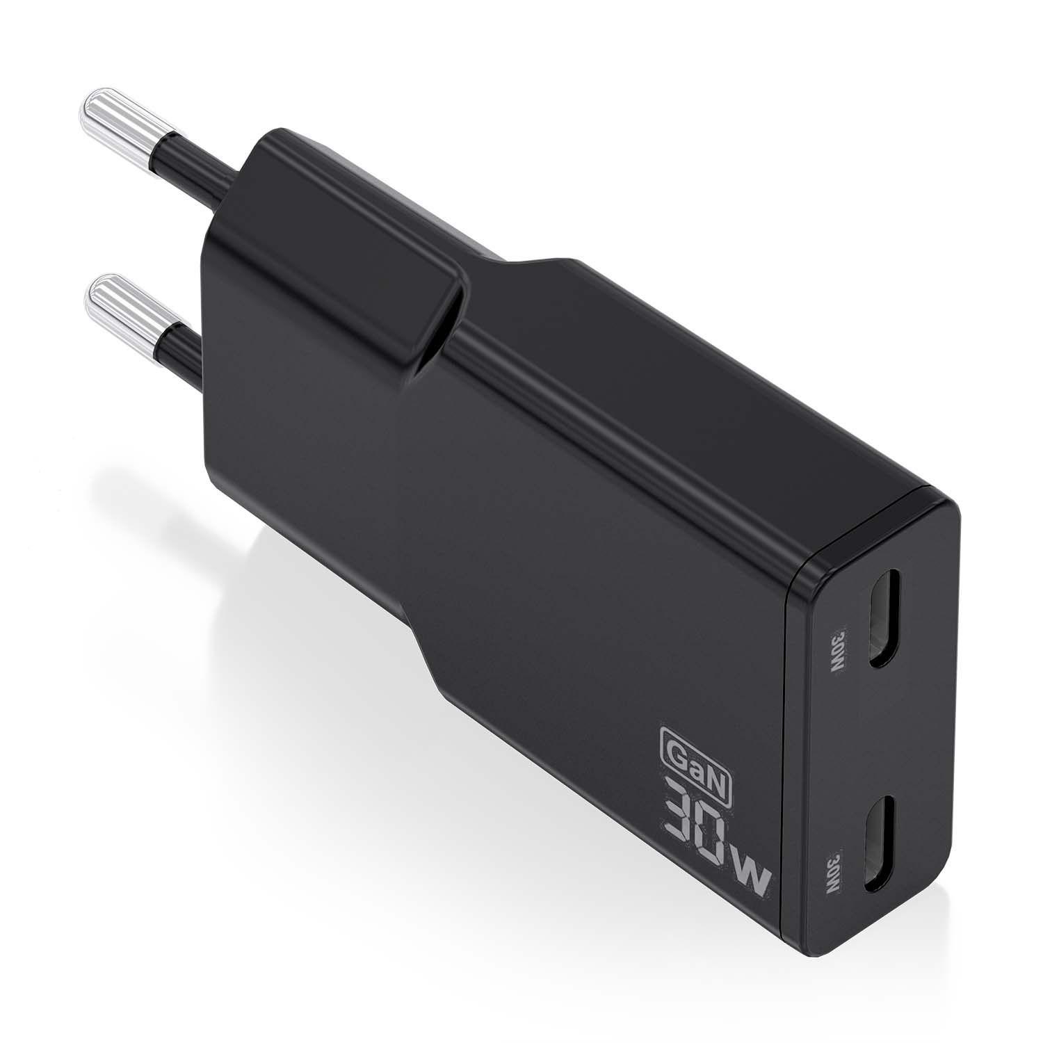 Carregador de Parede AISENS ASCH-30W2P049-BK (30 W - Preto) — imagem 1