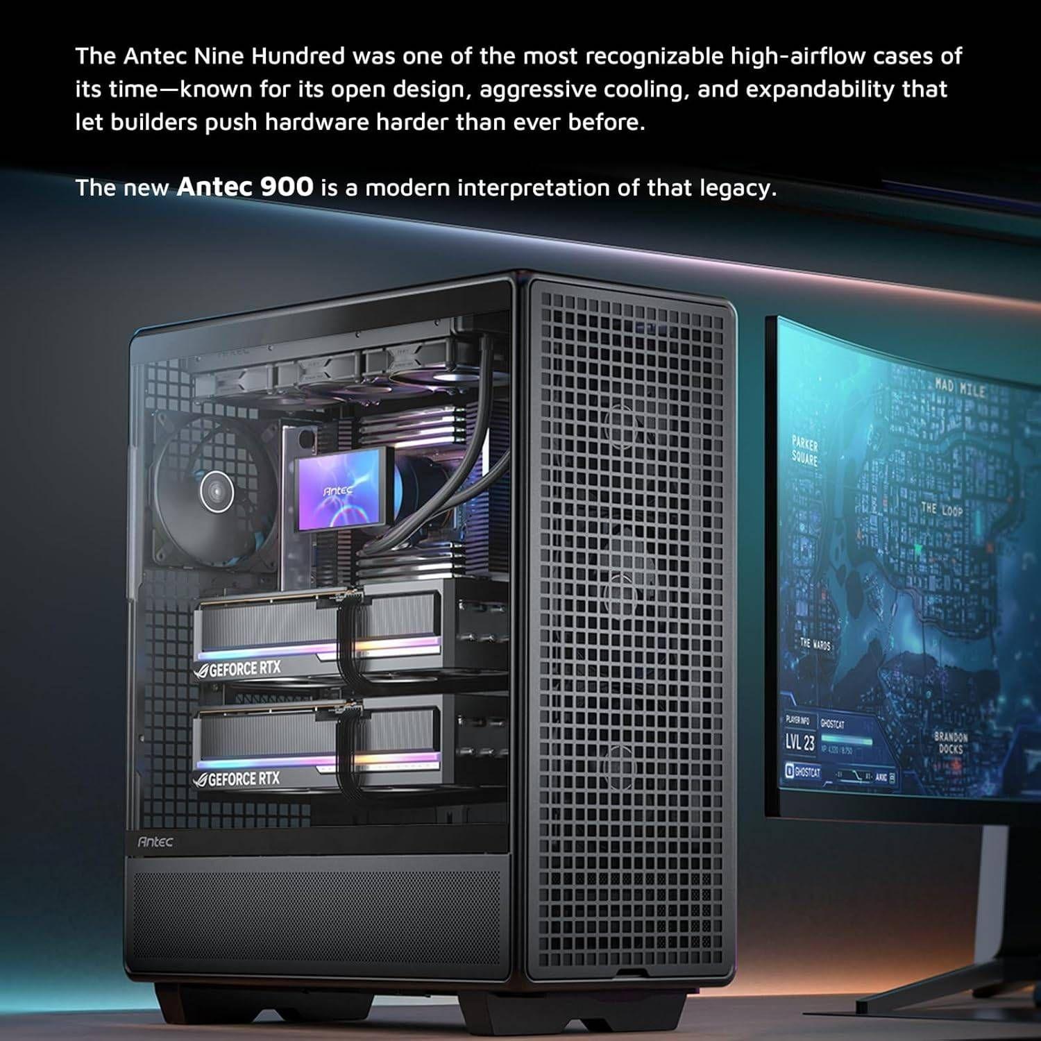 Caixa PC ANTEC 900 (ATX, E-ATX, SSI CEB, SSI EEB - Full Tower - SSI-EEB - Preto) — miniatura 2