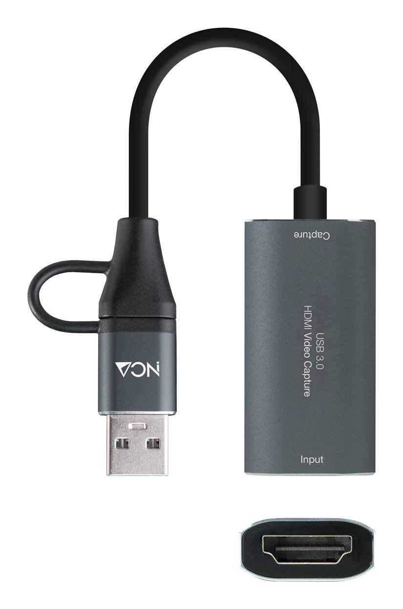 Capturadora de Vídeo Externa NANOCABLE 10.15.0001 (HDMI Tipo A - USB Tipo-C + USB Tipo-A, macho - Cinzento) — miniatura 2