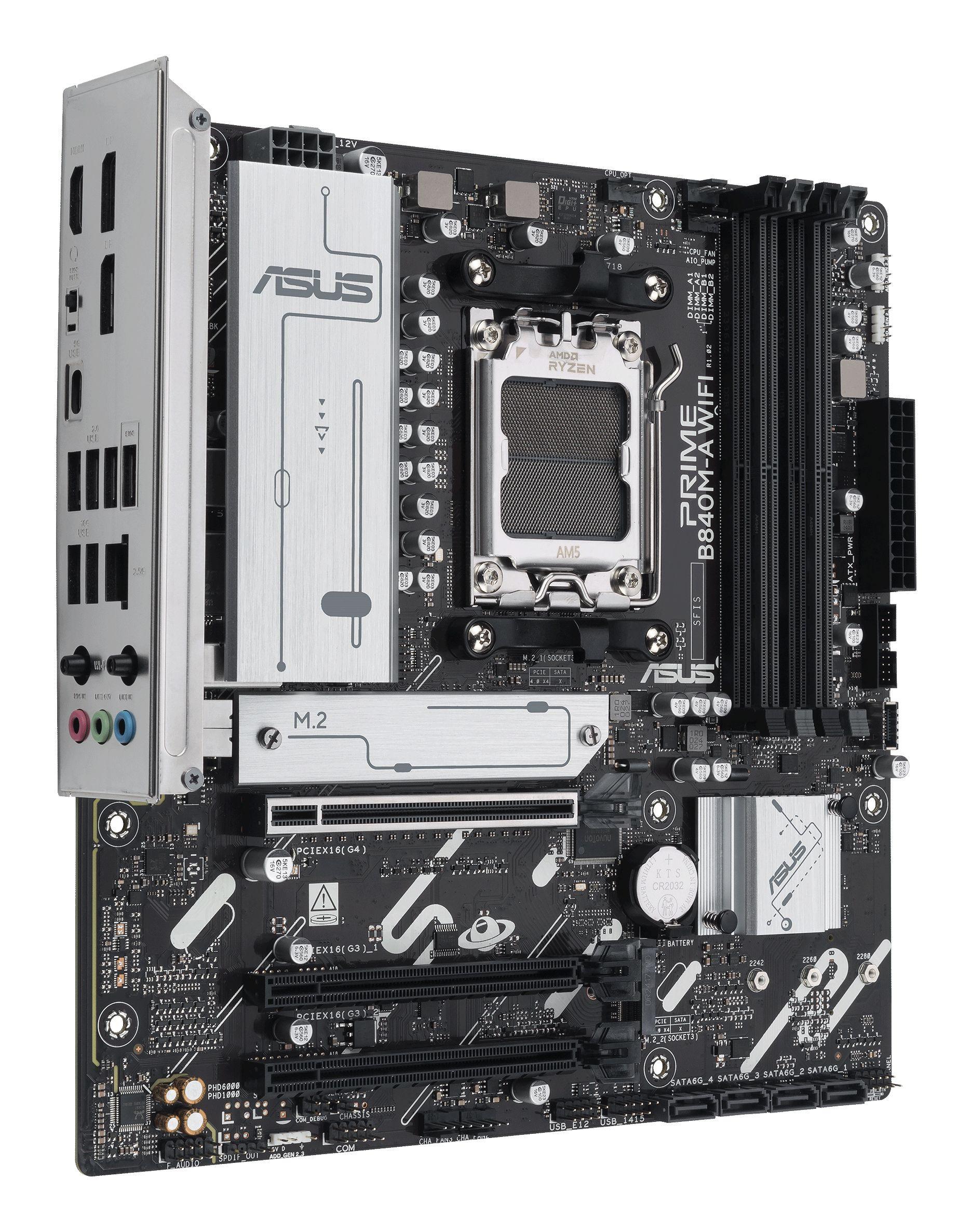 Motherboard ASUS PRIME B840M-A WIFI (AM5 - micro ATX - Duplo canal) — miniatura 3