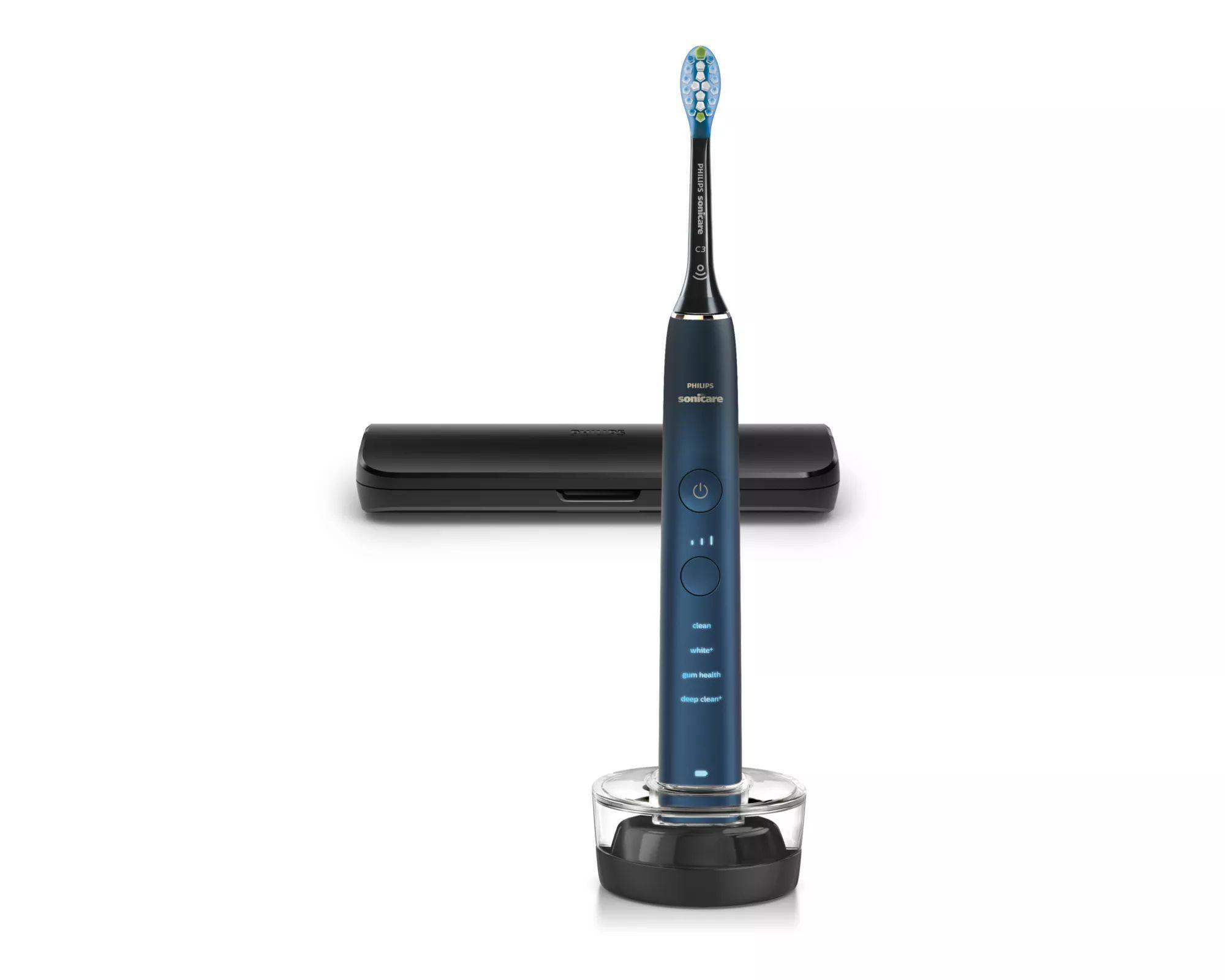 Escova de Dentes Elétrica PHILIPS Sonicare DiamondClean 9000 HX9911/88 (Preto e Azul)