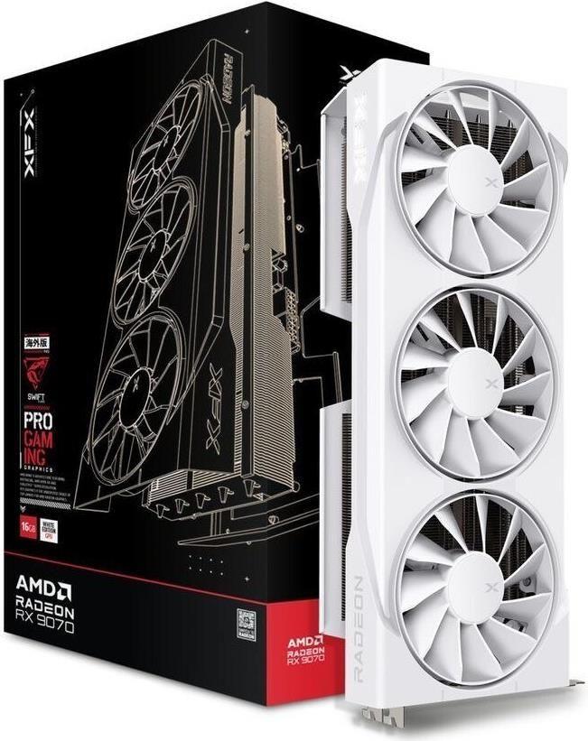 Placa Gráfica XFX RX-97SWFB3W9 (Radeon RX 9070 - 20 Gbit/s - 16 GB - Branco)