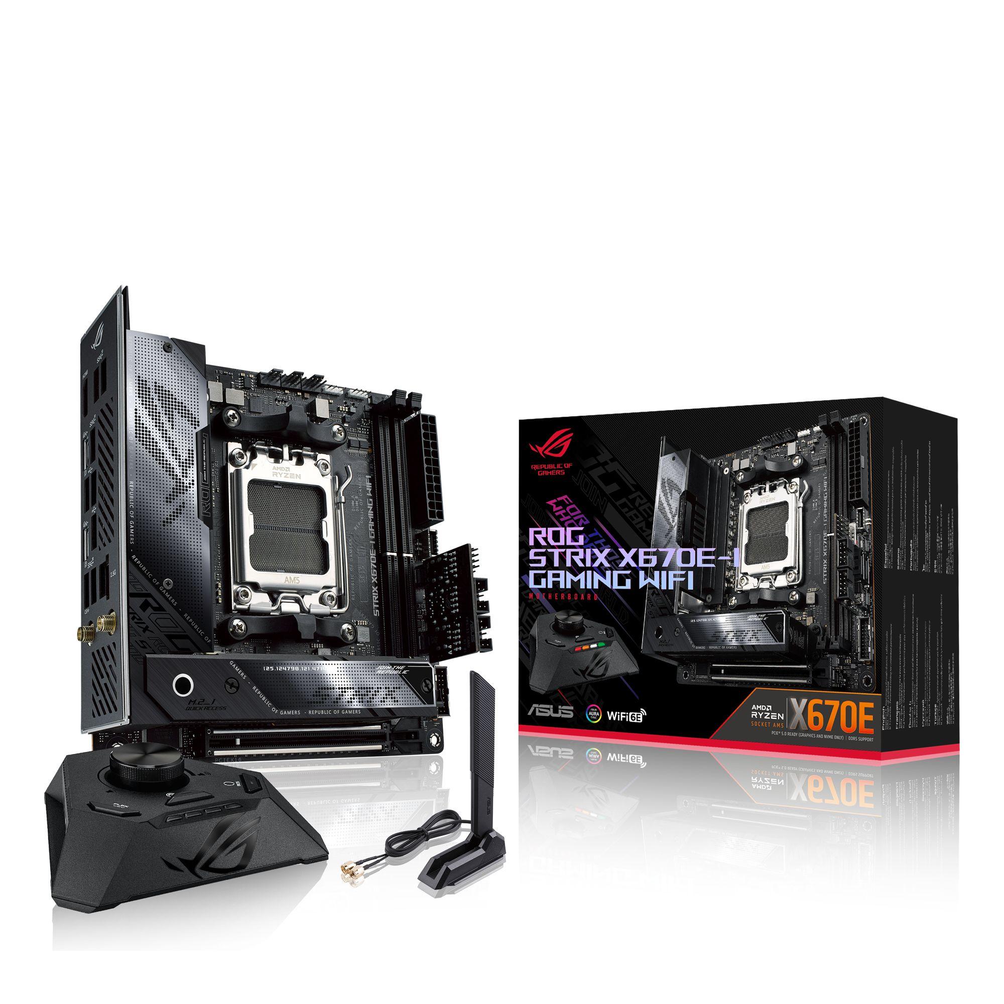 Motherboard ASUS ROG STRIX X670E-I GAMING WIFI (AM5 - mini-ITX - Duplo canal - Preto)