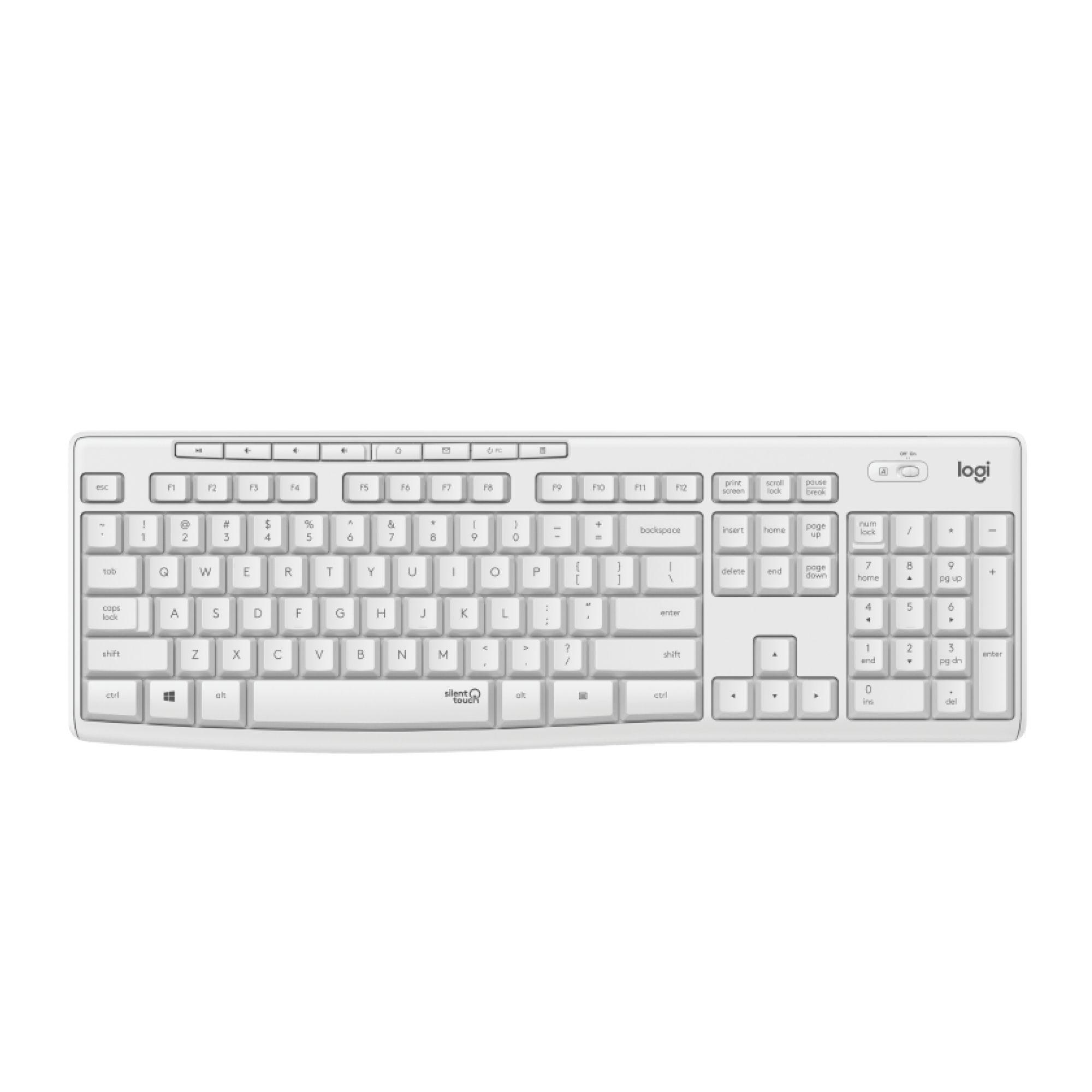 Conjunto de Teclado e Rato LOGITECH MK295 Silent (Suíço - Tamanho completo - RF Wireless - Branco), miniatura 5