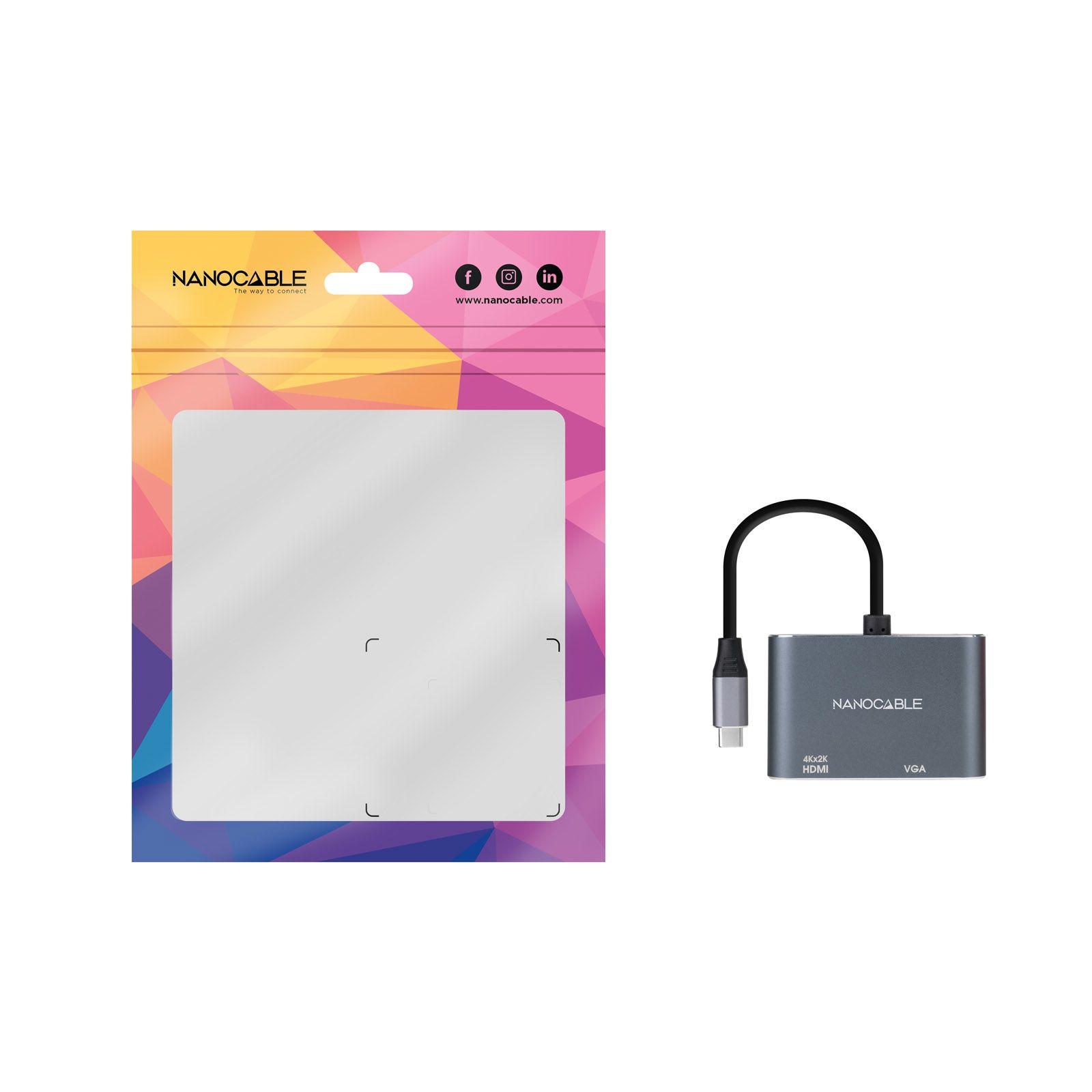 Adaptador NANOCABLE 10.16.4303 (0,15 m - HDMI + VGA - Cinzento), miniatura 2
