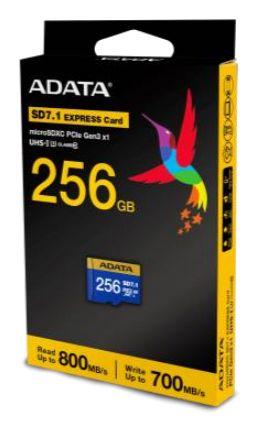 Cartão de Memória ADATA UD256GEX3L1-C (256GB - 800 MB/s - Azul e Amarelo)