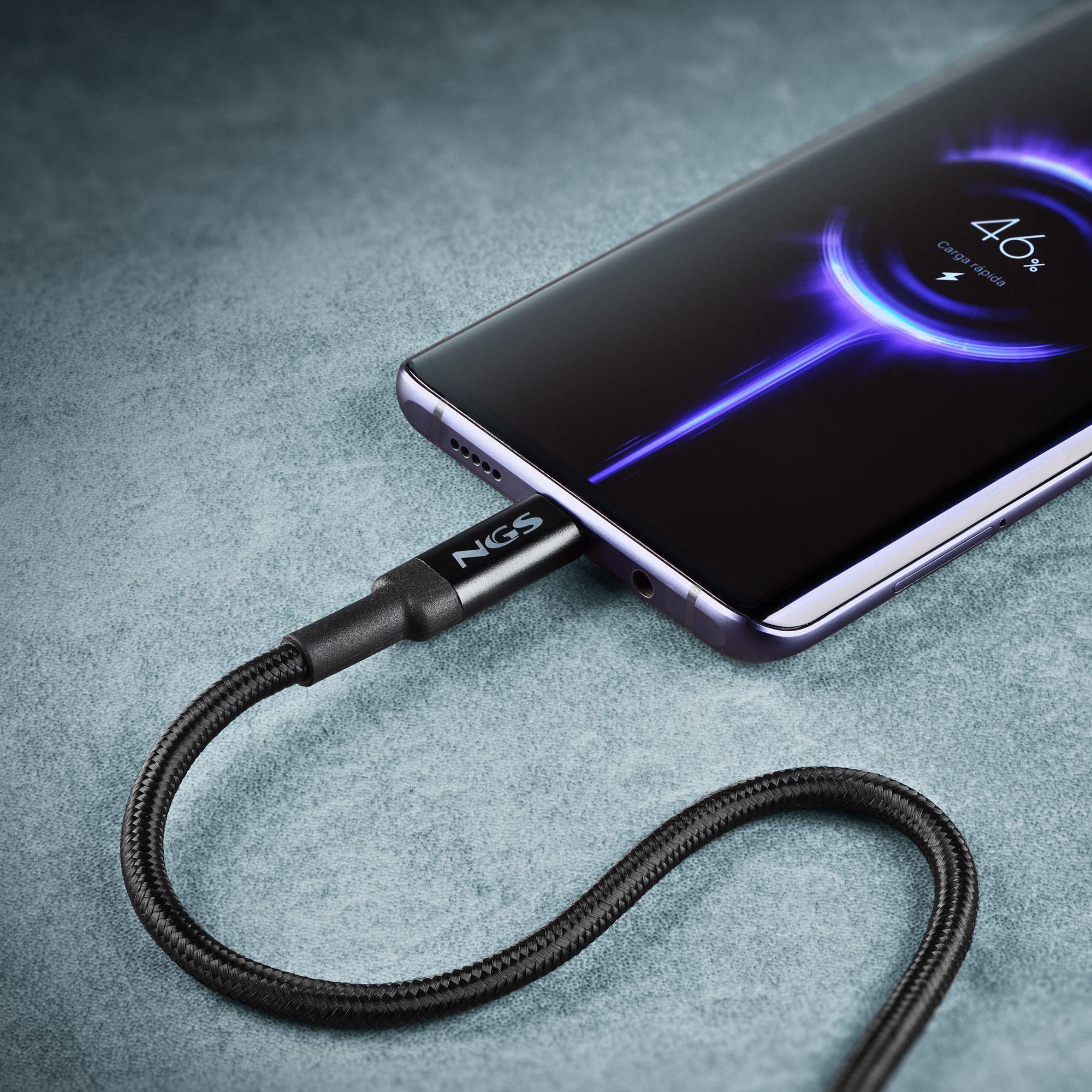 Cabo USB-C NGS KNOT100W-2 (2 m - USB C - Preto) — miniatura 7