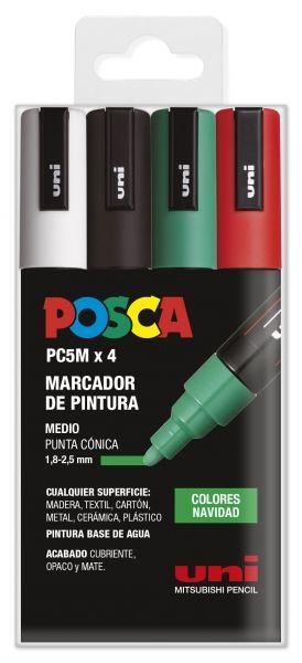 Marcadores de Pintura POSCA PC-5M/4C (Plástico - Cores Sortidas)