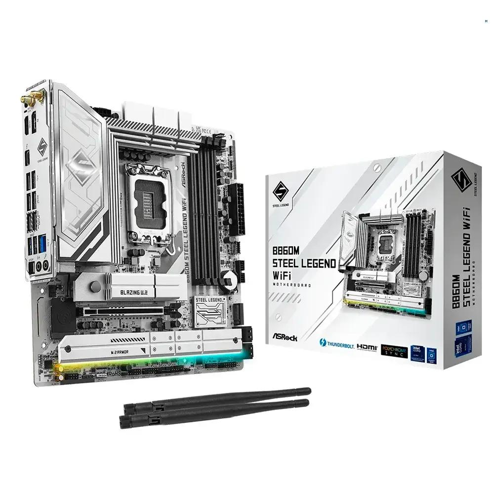 Motherboard ASROCK B860M Steel Legend WiFi (LGA 1851 (Socket V1) - Intel Core Ultra - micro-ATX - Branco), miniatura 2