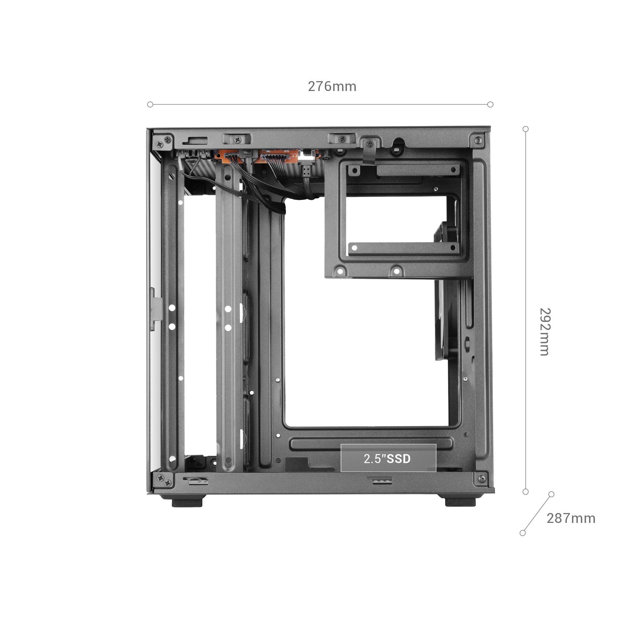 Caixa PC MARS GAMING MC-CUBE (Micro ATX, Mini-ITX - Mini Tower - Preto) — miniatura 7