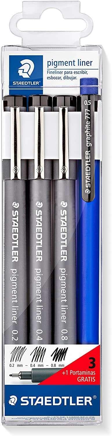 Conjunto de Marcadores Calibrados STAEDTLER 308 S1WP3 (Preto)