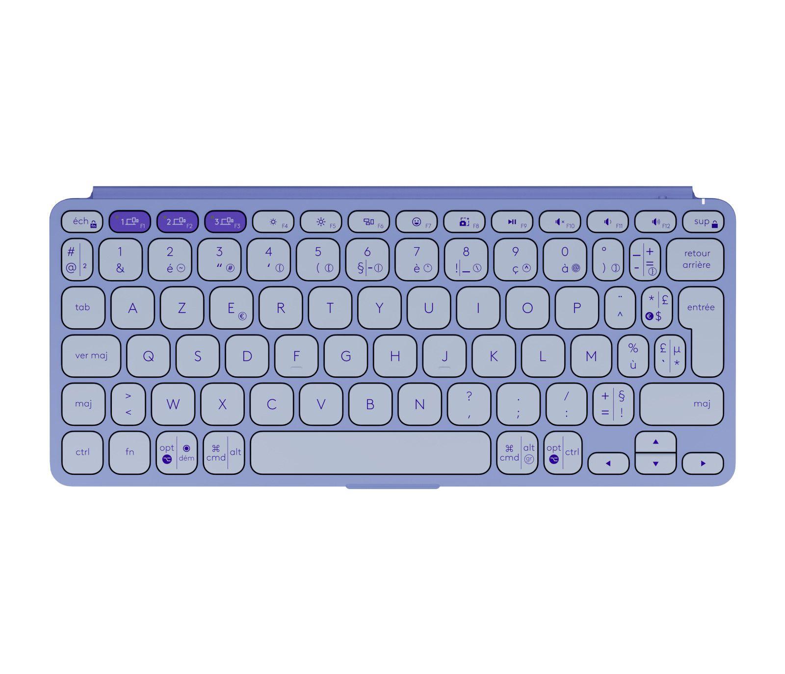 Teclado LOGITECH Keys-To-Go 2 (Francês - Teclas tesoura - Mini - Lilás) — miniatura 3