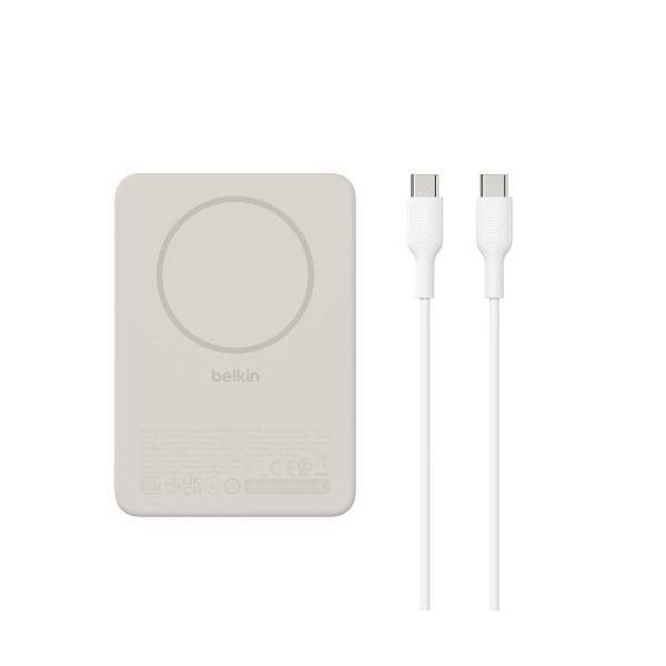 Bateria Externa Magnética BELKIN BoostCharge Slim BPD020HQSA (5000 mAh - USB-C - Areia)