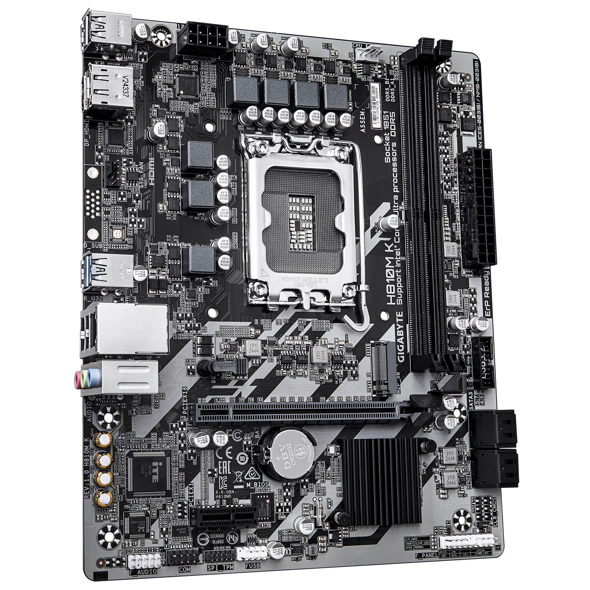 Motherboard GIGABYTE H810M K (LGA 1851 (Socket V1) - Intel Core Ultra - microATX - Castanho escuro), miniatura 3