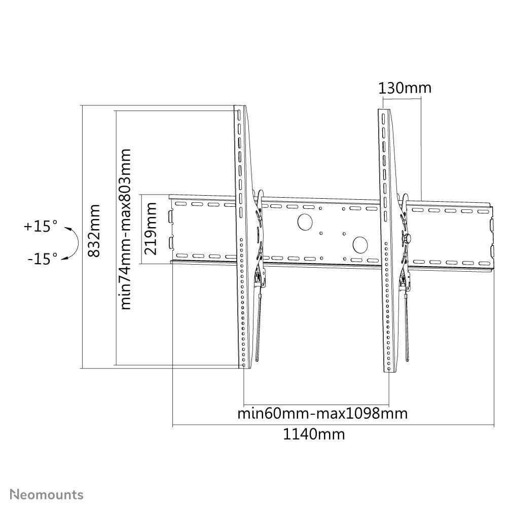 Suporte de Parede para TV NEOMOUNTS LFD-W2000 (1000 x 800 mm - 200 x 200 mm - 2,54 m - Preto), miniatura 6