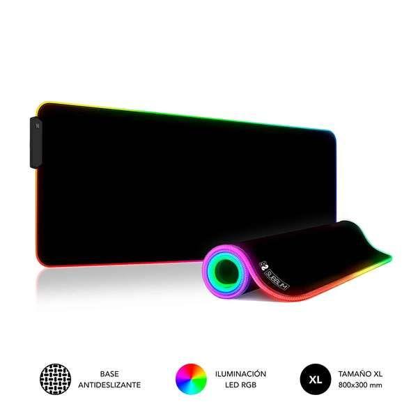 Tapete de Rato Gaming SUBBLIM Premium Mouse Pad LED RGB XL (XL - Tela, Caucho - Tecido - Preto), miniatura 2