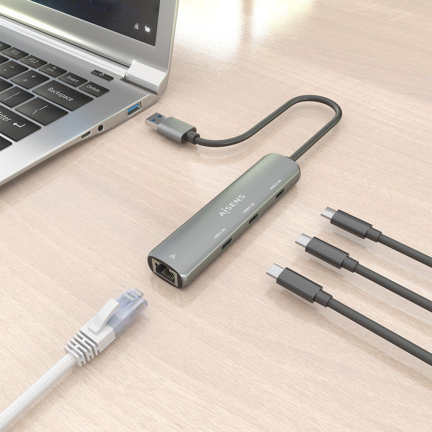 Adaptador de Rede USB AISENS ASUC-4P037-GR (0,15 m - Windows 10, Windows 11 - Cinzento) — miniatura 7
