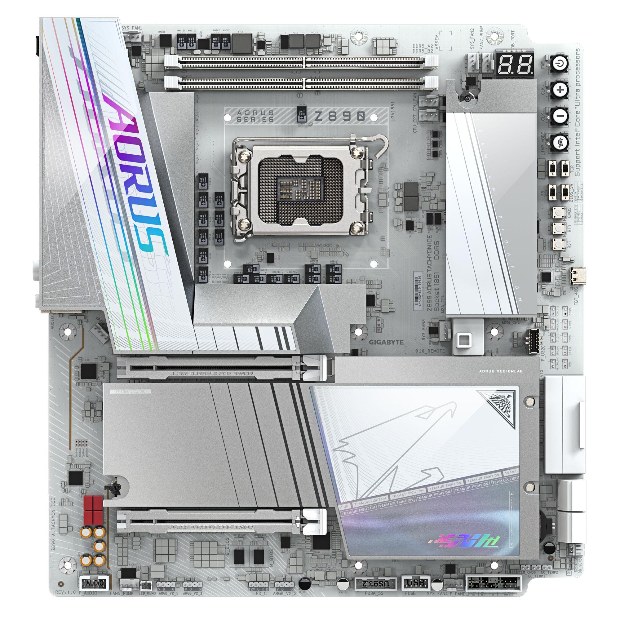 Motherboard GIGABYTE Z890 AORUS TACHYON ICE (LGA 1851 (Socket V1) - Intel Core Ultra - ATX extensível - Branco) — miniatura 2