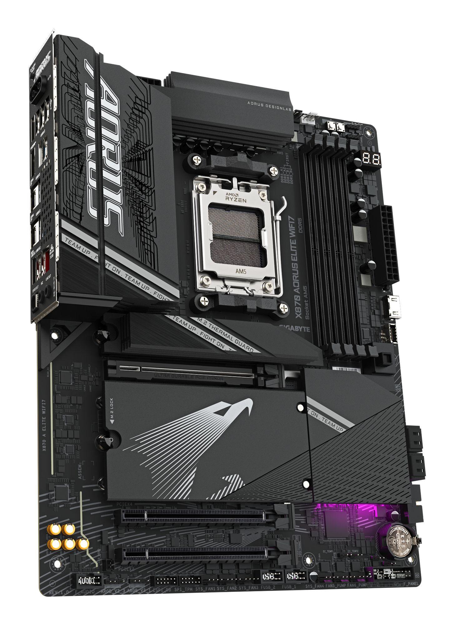 Motherboard GIGABYTE X870 AORUS ELITE WIFI7 (AM5 - ATX - Duplo canal - Preto), miniatura 3