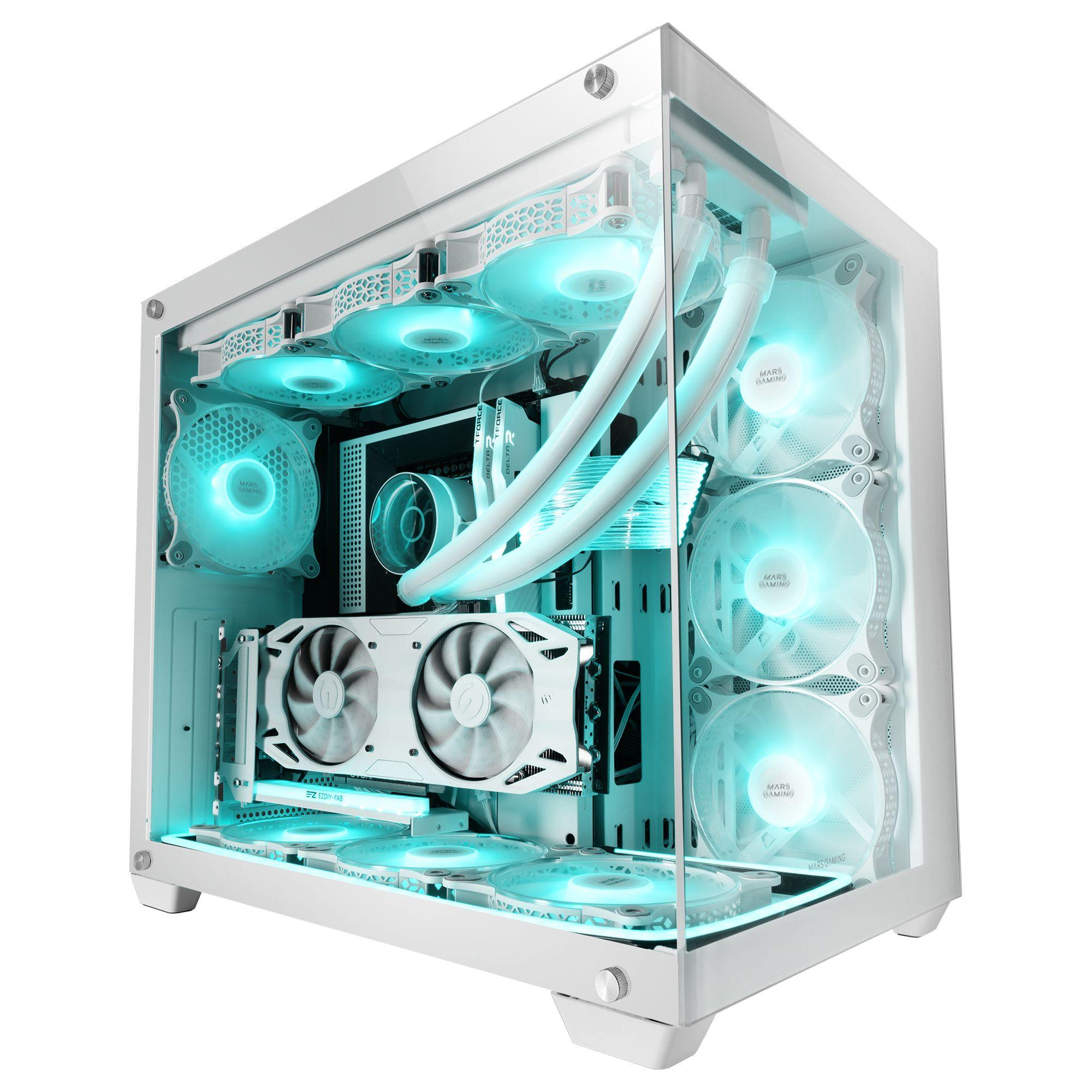 Caixa PC MARS GAMING MCV4W (ATX, EATX, micro ATX, Mini-ITX - Torre - Vidro temperado - Branco) — miniatura 3