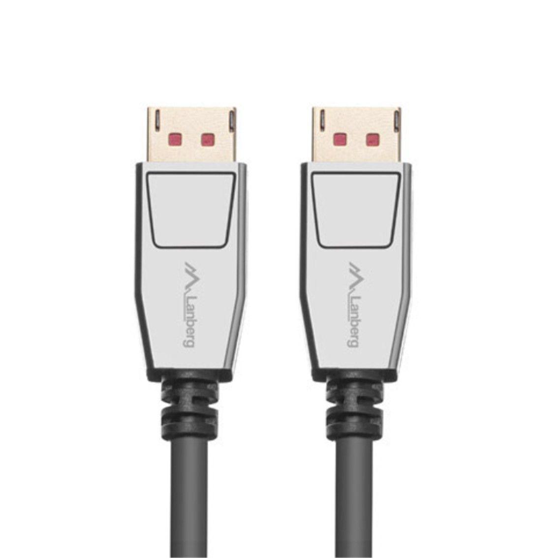 Cabo DisplayPort LANBERG CA-DPDP-20CU-0010-BK (1 m - Preto/Prateado)