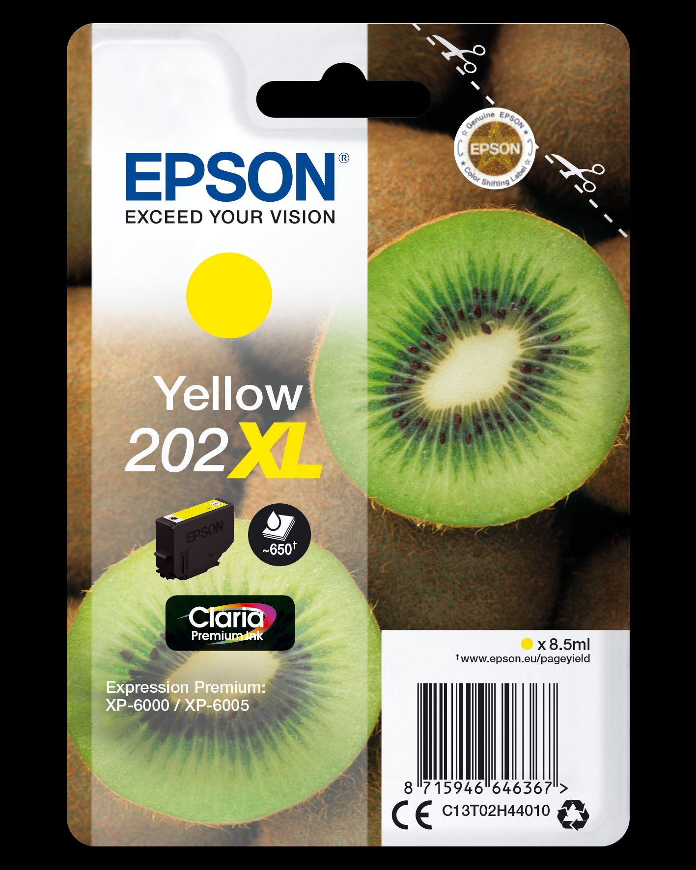 Tinteiro EPSON 202XL C13T02H44010 (650 páginas - Amarelo), miniatura 7