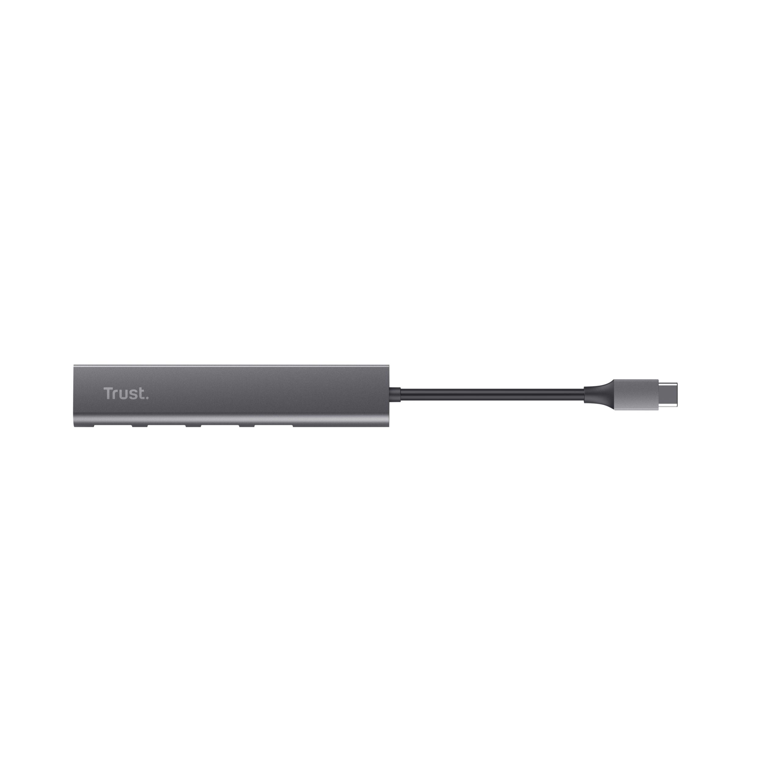 Hub USB TRUST Halyx 24948 (0,1 m - USB Type-C - Windows 10, Windows 11 - Cinzento) — miniatura 5