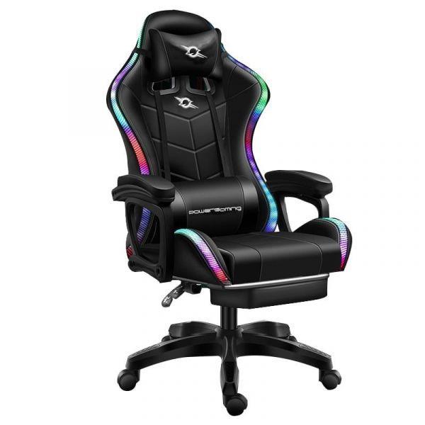 Cadeira Gaming POWERGAMING LED RGB (Pele sintética - Preto), miniatura 2