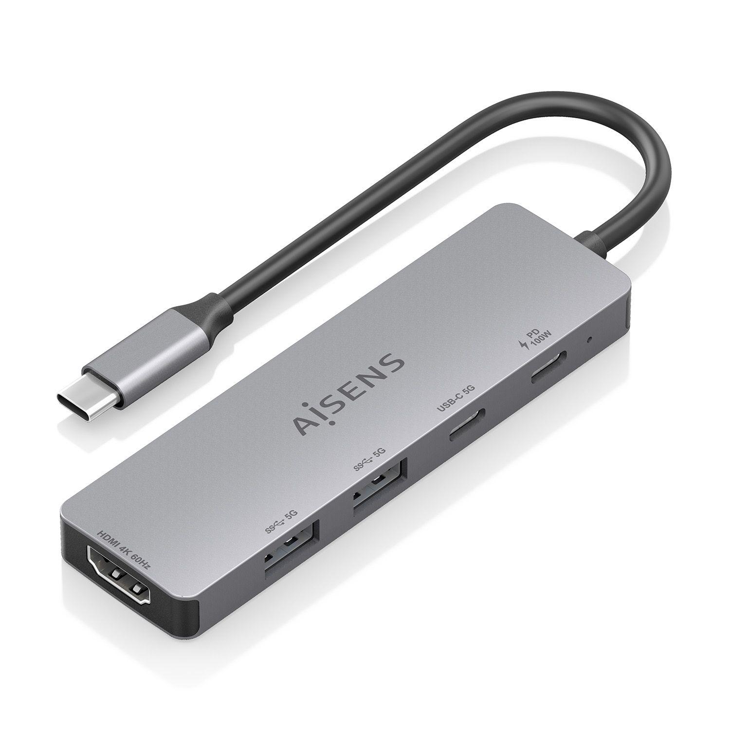 Dock USB-C AISENS ASUC-5P028-GR (0,15 m - Cinzento), imagem 1