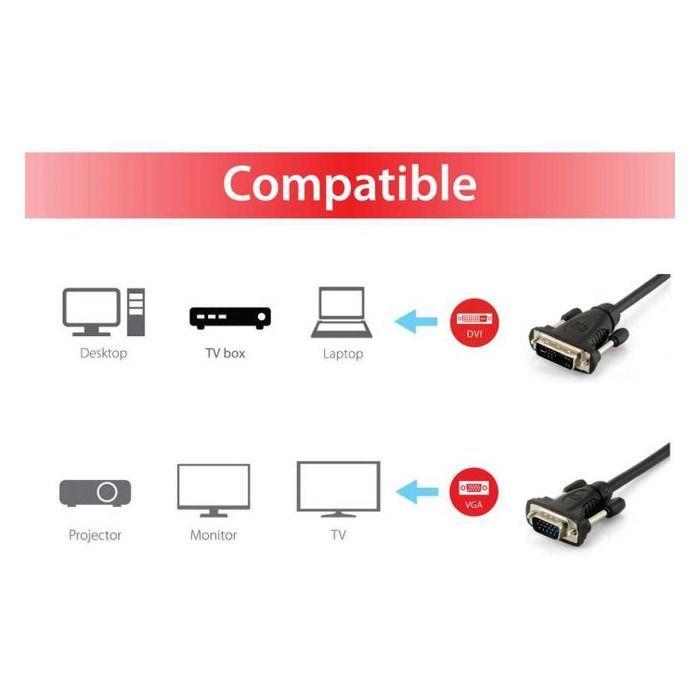 Cabo Adaptador DVI-A para VGA EQUIP 118943 (1,8 m - DVI-A - Preto) — miniatura 2