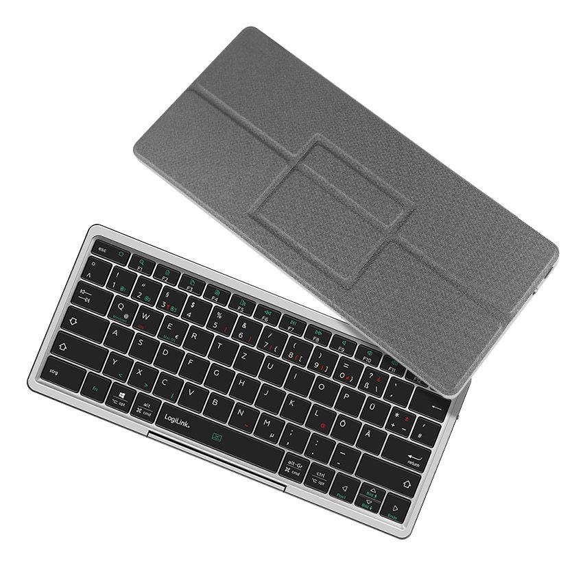 Teclado LOGILINK ID0214 (Alemão - Direito - Bluetooth - Cinzento) — miniatura 4