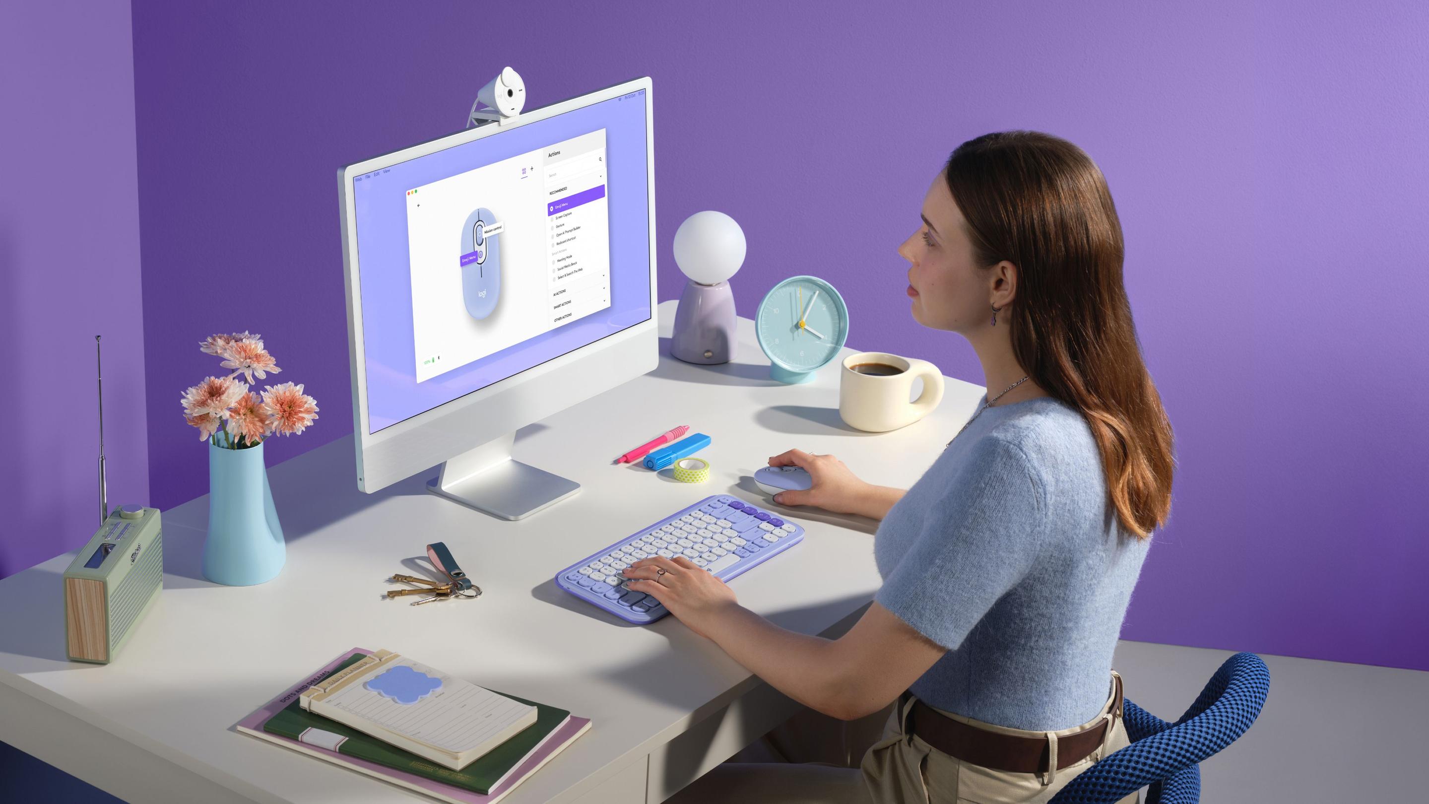 Rato LOGITECH POP Mouse (Ambidestro - 4000 DPI - Ótico - Lilás) — miniatura 9