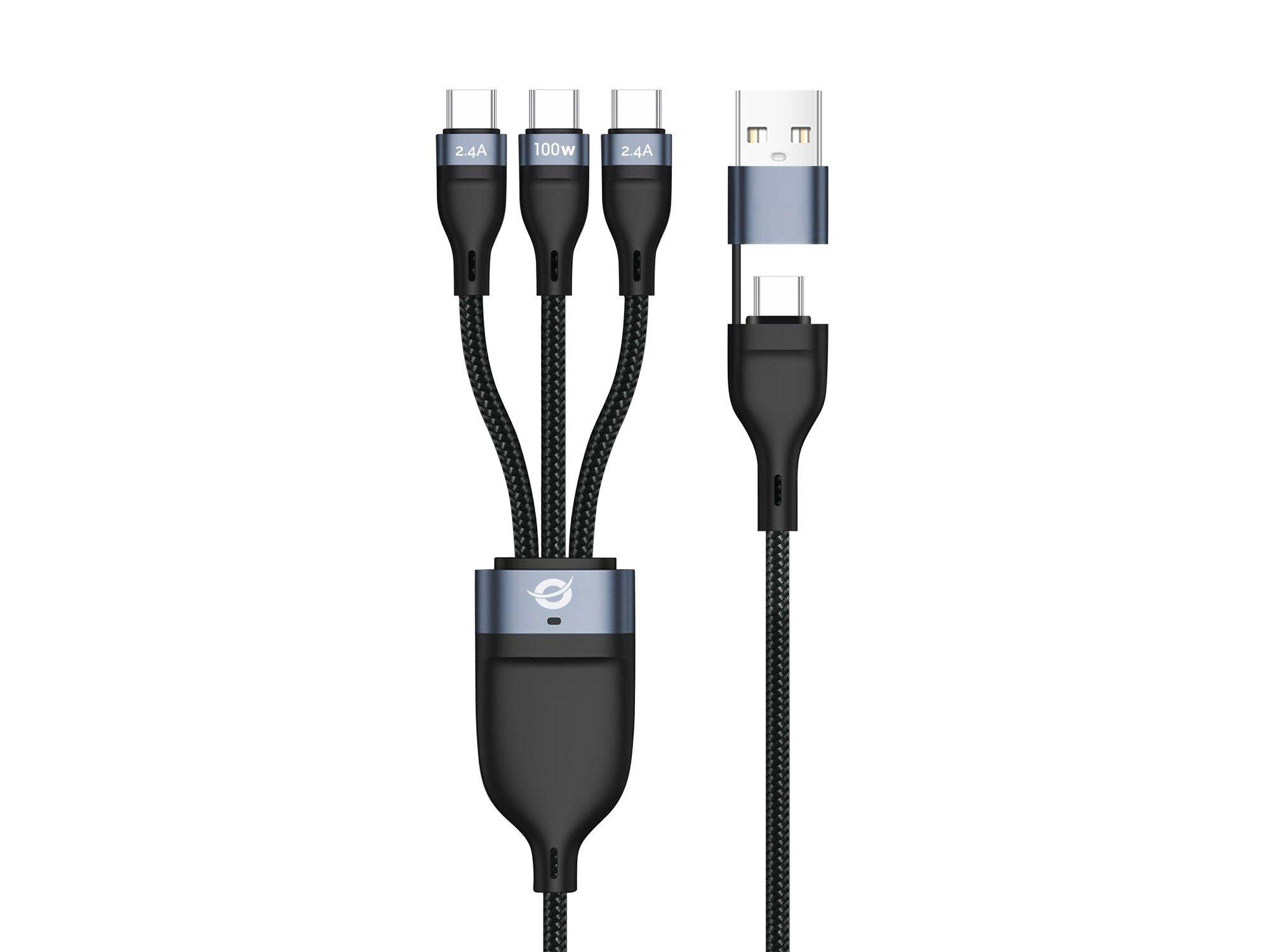 Cabo USB CONCEPTRONIC ETTA06B15C (1,5 m - 3 x USB C - USB A/USB C - Preto)
