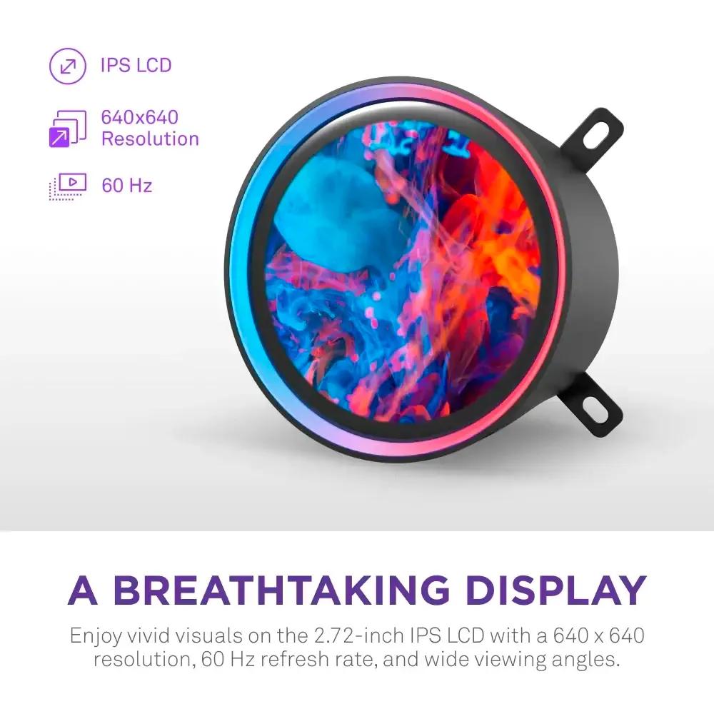 Sistema de Arrefecimento Líquido AIO para CPU NZXT Kraken Elite 420 RGB V2 (Radiador 420 mm - LCD IPS 2,7" - Preto), miniatura 6