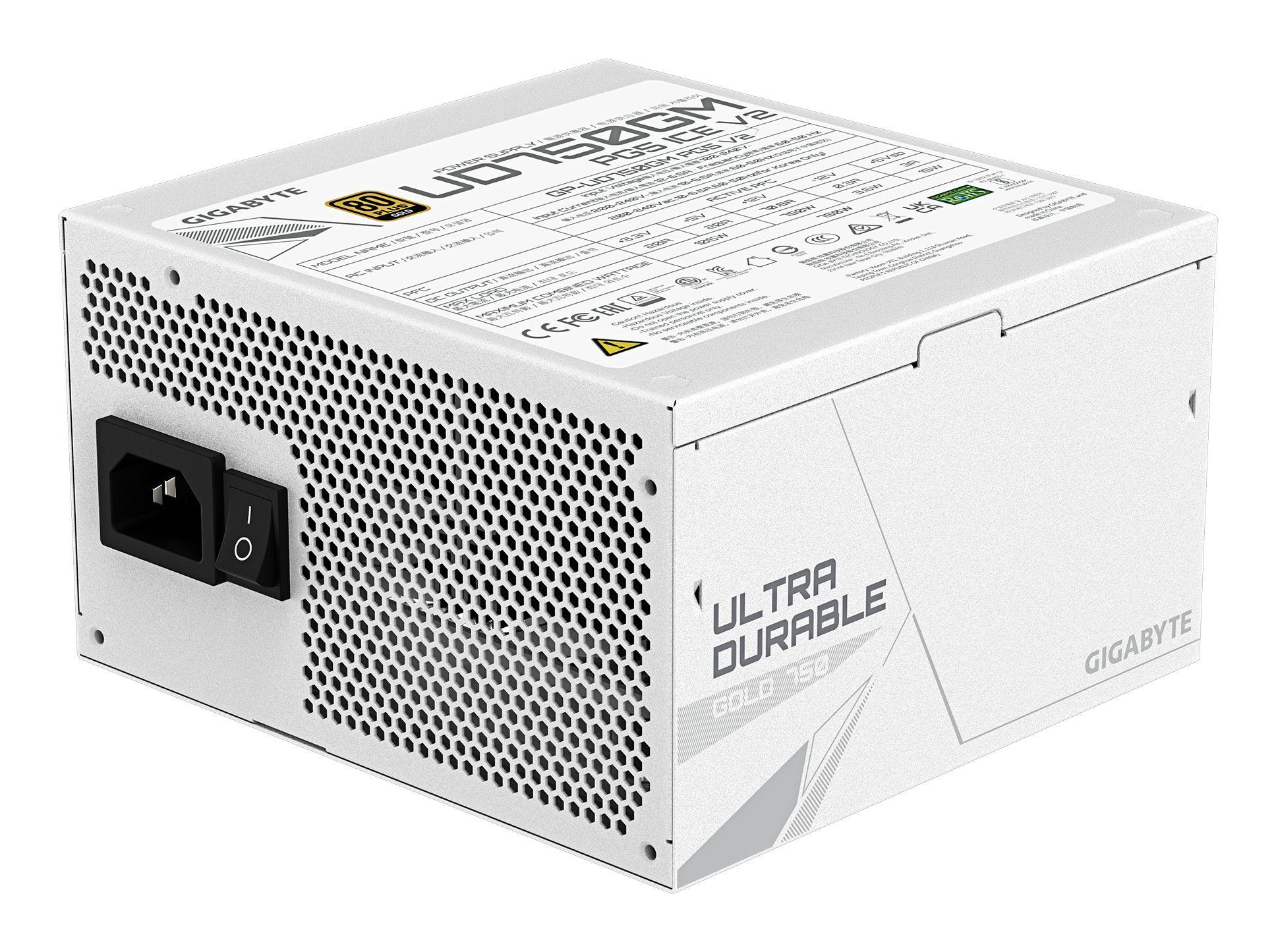 Fonte de Alimentação GIGABYTE UD750GM PG5 V2 ICE (ATX - 750 W - 80 PLUS Gold - Branco), miniatura 4
