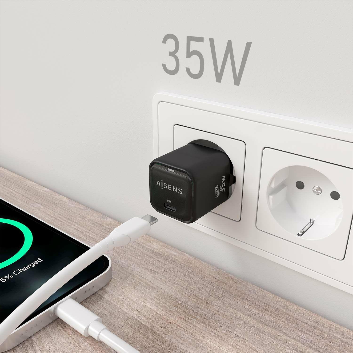Carregador de Parede AISENS ASCH-35W1P023-BK (35 W - Preto), miniatura 5