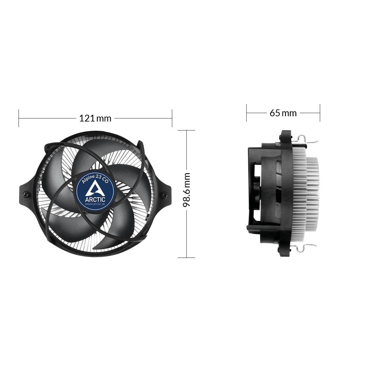 Cooler de CPU ARCTIC Alpine 23 CO (AM4, Socket AM5 - 90 mm - 1 ventoinha - Preto e Alumínio) — miniatura 8