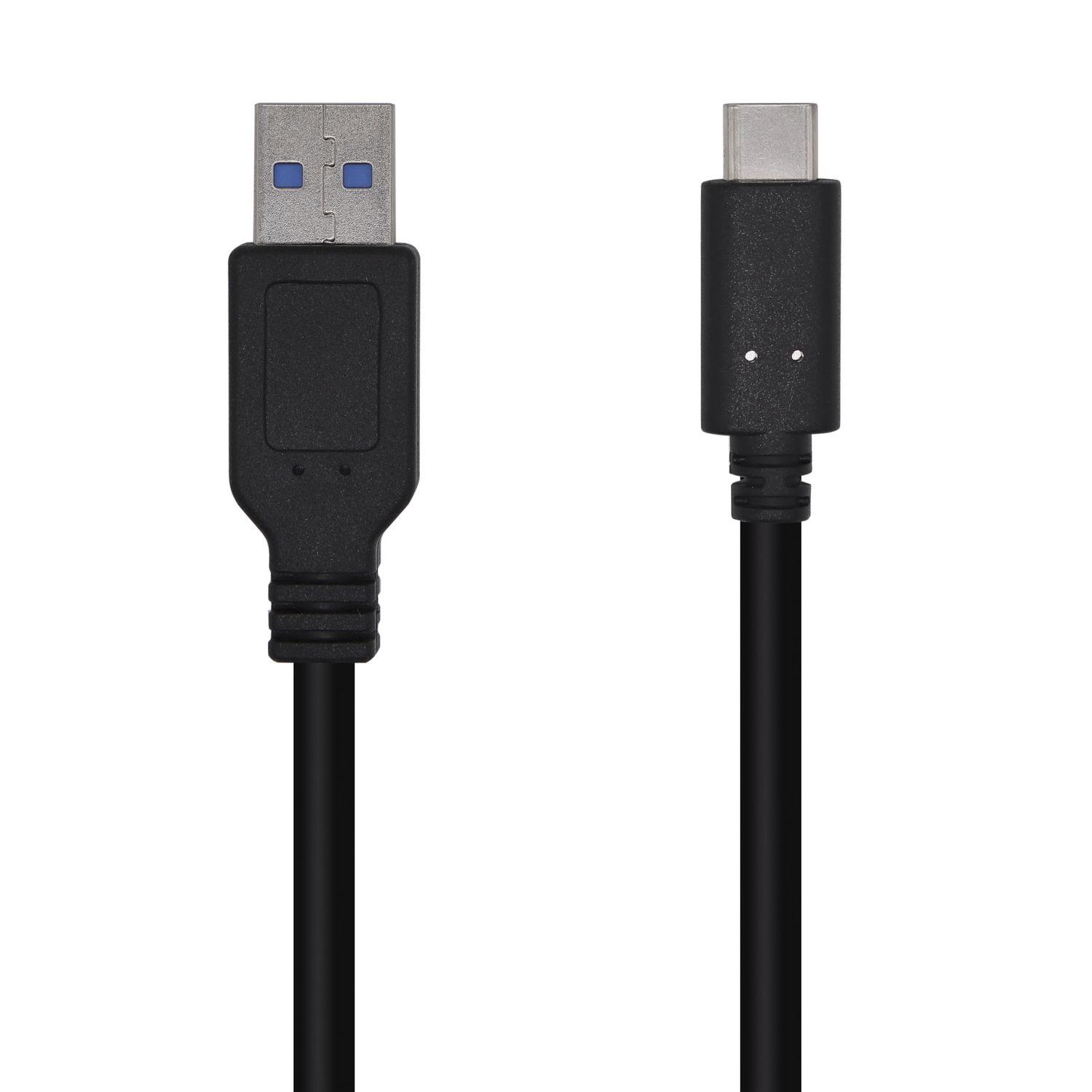 Cabo USB-C para USB-A AISENS A107-0449 (0,5 m - USB C - USB A - Preto)